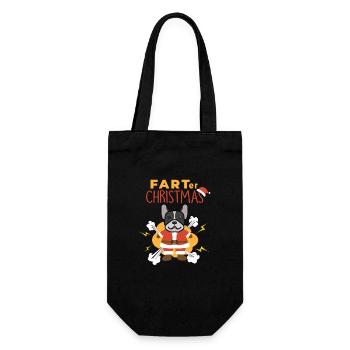 Farter Christmas Funny French bulldog christmas - Gift Bag for Bottles - black - Front
