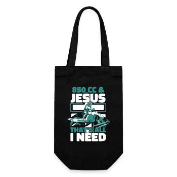 850 CC And Jesus That's All I Need Snowmobile - Geschenkbeutel für Flaschen - Schwarz - Vorne