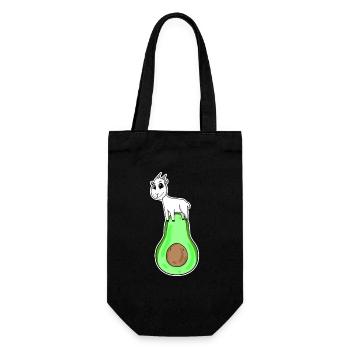 Ziegenbock auf Avocado - Geschenkbeutel für Flaschen - Schwarz - Vorne