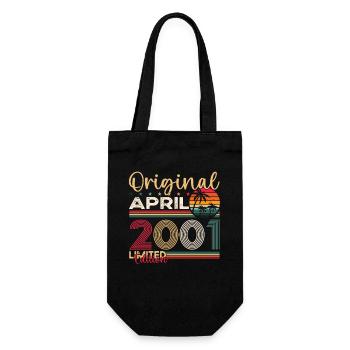 22. Geburtstag Mann April Jahrgang 2001 Original - Geschenkbeutel für Flaschen - Schwarz - Vorne
