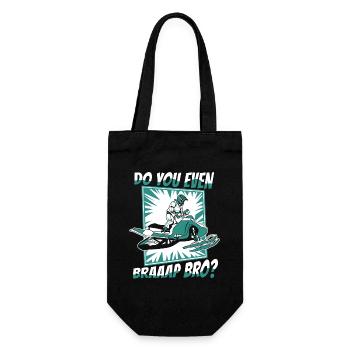 Do You Even Braaap Bro Motorschlitten Snowmobile - Geschenkbeutel für Flaschen - Schwarz - Vorne