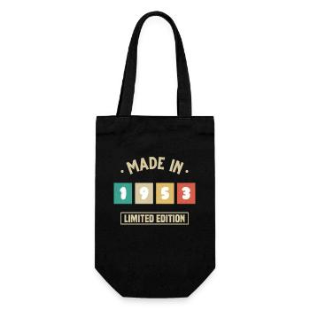 1953 Vintage Geburtstagsgeschenk 1953 - Geschenkbeutel für Flaschen - Schwarz - Vorne