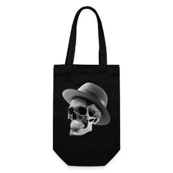 Skull - Gift Bag for Bottles - black - Front