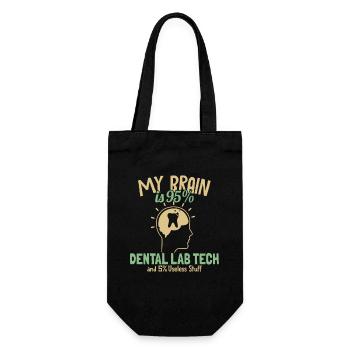 My Brain is 95% Dental Lab Tech Dentallabor - Gift Bag for Bottles - black - Front