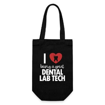 I love Dental Lab Tech Dental Laboratory Dental Laboratory - Gift Bag for Bottles - black - Front