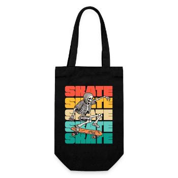 Skateboarding Coole Skateboarder Skelett Bunt - Geschenkbeutel für Flaschen - Schwarz - Vorne