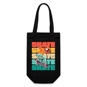 Skateboarding Cool Skater Girl Bunt - Geschenkbeutel für Flaschen - Schwarz - Vorne