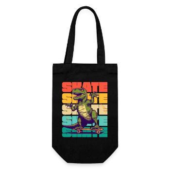 Skateboarding Cool Skateboarder T Rex Dinosaurier - Geschenkbeutel für Flaschen - Schwarz - Vorne