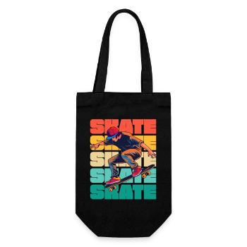 Skateboarding Cool Skater Boy Bunt - Geschenkbeutel für Flaschen - Schwarz - Vorne