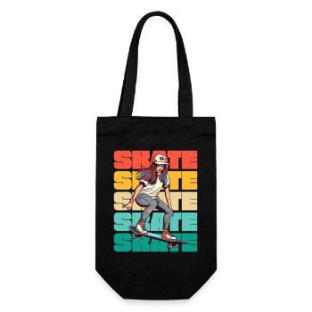 Skateboarding Cool Skater Girl Bunt - Geschenkbeutel für Flaschen - Schwarz - Vorne