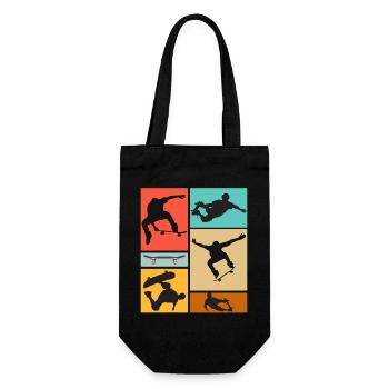 Skateboarding Coole Skateboarder Collage Bunt - Geschenkbeutel für Flaschen - Schwarz - Vorne