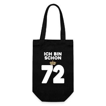 72. Geburtstag Geschenk - 72 Jahre mit Krone - Geschenkbeutel für Flaschen - Schwarz - Vorne