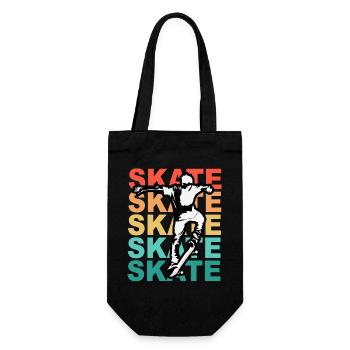 Skateboarding Cool Skater Boy Bunt - Geschenkbeutel für Flaschen - Schwarz - Vorne
