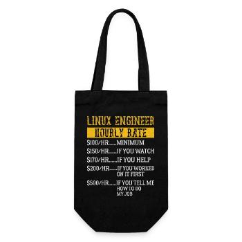 Linux Engineer Hourly Rate Mechanic Labor rate - Gift Bag for Bottles - black - Front