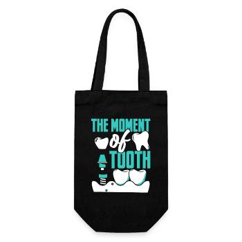The Moment Of Tooth Zahnlabor Dentallabor - Geschenkbeutel für Flaschen - Schwarz - Vorne