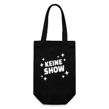 KEINE SHOW Glitch Schriftzug - Geschenkbeutel für Flaschen - Schwarz - Vorne