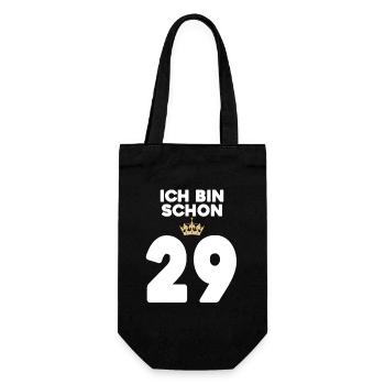 29. Geburtstag Geschenk - 29 Jahre mit Krone - Geschenkbeutel für Flaschen - Schwarz - Vorne