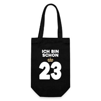 23. Geburtstag Geschenk - 23 Jahre mit Krone - Geschenkbeutel für Flaschen - Schwarz - Vorne