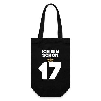 17. Geburtstag Geschenk - 17 Jahre mit Krone - Geschenkbeutel für Flaschen - Schwarz - Vorne