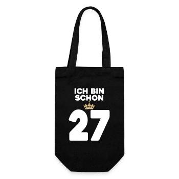 27. Geburtstag Geschenk - 27 Jahre mit Krone - Geschenkbeutel für Flaschen - Schwarz - Vorne