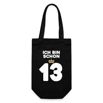 13. Geburtstag Geschenk - 13 Jahre mit Krone - Geschenkbeutel für Flaschen - Schwarz - Vorne