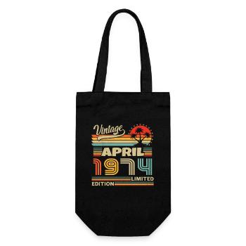 Avril 1974 anniversaire vintage 1974 - Sac à bouteille - noir - Devant