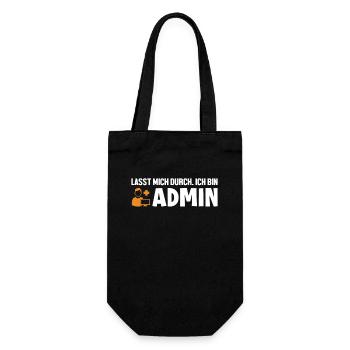 Lasst Mich Durch Ich Bin Admin Informatiker - Geschenkbeutel für Flaschen - Schwarz - Vorne