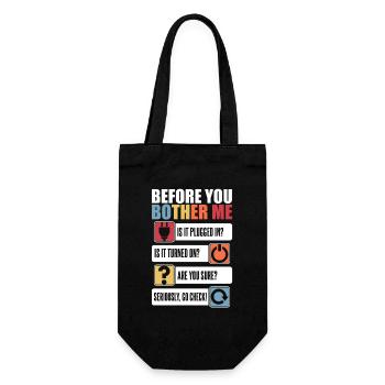 Before You Bother Me Informatiker Admin - Geschenkbeutel für Flaschen - Schwarz - Vorne