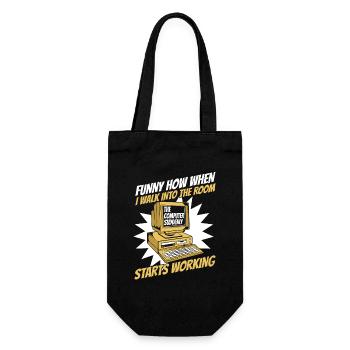 The Computer Suddenly Starts Working Admin - Gift Bag for Bottles - black - Front