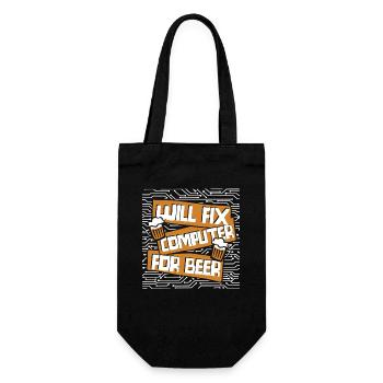 Will Fix Computer For Beer IT Operations Admin - Gift Bag for Bottles - black - Front