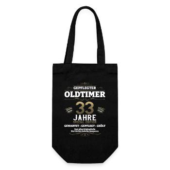 33. Geburtstag Mann Oldtimer Jahrgang 1990 - Geschenkbeutel für Flaschen - Schwarz - Vorne