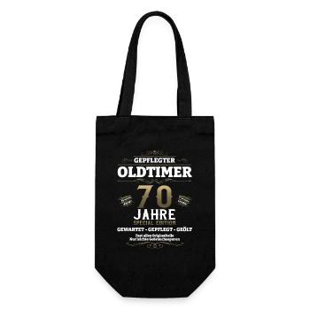 70. Geburtstag Mann Oldtimer Jahrgang 1953 - Geschenkbeutel für Flaschen - Schwarz - Vorne