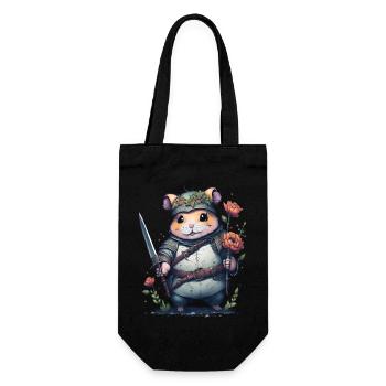 Hamster-Samurai: Ninja Hamster-Held - Geschenkbeutel für Flaschen - Schwarz - Vorne