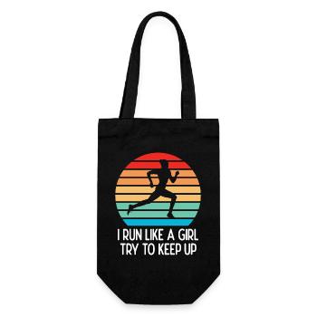 Marathon - Je cours comme une fille. Essayez de suivre. - Sac à bouteille - noir - Devant