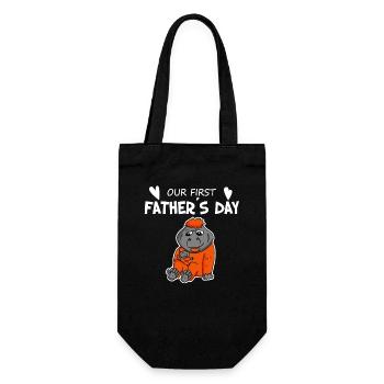 Vatertag - erster Vatertag Geschenk - Geschenkbeutel für Flaschen - Schwarz - Vorne