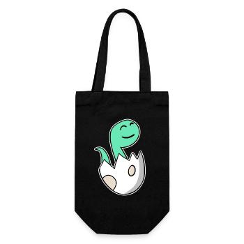 Dinosaurier Ei Dino Baby Motiv - Geschenkbeutel für Flaschen - Schwarz - Vorne