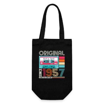 66e anniversaire homme April Born 1957 Cassette - Sac à bouteille - noir - Devant