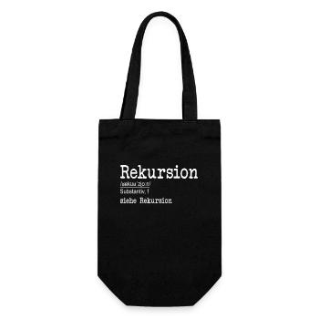 Rekursion Definition Softwareentwickler Coder - Geschenkbeutel für Flaschen - Schwarz - Vorne