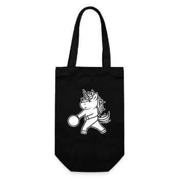 Unicorn Bowler Kids - Gift Bag for Bottles - black - Front