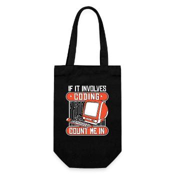 If It Involves Coding Count Me In Developer - Geschenkbeutel für Flaschen - Schwarz - Vorne