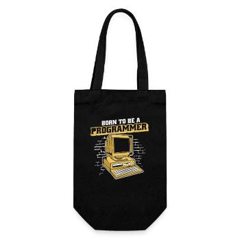 Born To Be A Programmer Developer Coder - Gift Bag for Bottles - black - Front