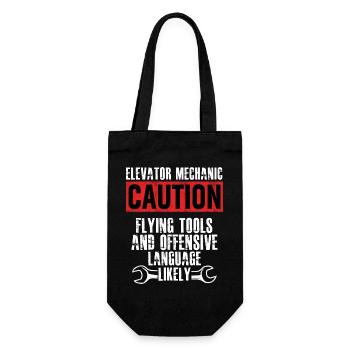 Elevator Mechanic Flying Tools Technician - Geschenkbeutel für Flaschen - Schwarz - Vorne