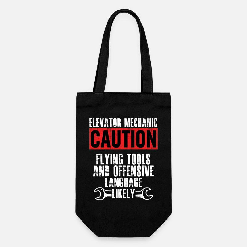 Elevator Mechanic Flying Tools Technician - Gift Bag for Bottles - black