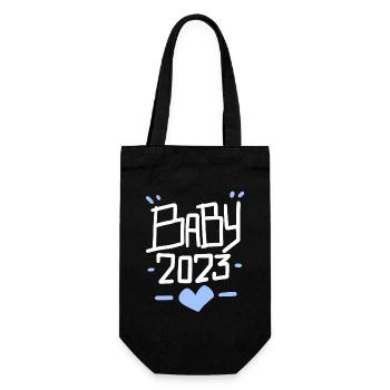 Baby 2023 - Baby Boy - Son - Pregnant - Gift Bag for Bottles - black - Front