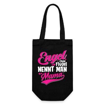 ENGEL OHNE FLÜGEL NENNT MAN MAMA - Geschenkbeutel für Flaschen - Schwarz - Vorne