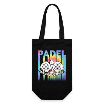Padel Tennis Bunt - Geschenkbeutel für Flaschen - Schwarz - Vorne