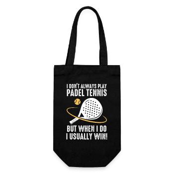 Padel Ich spiele nicht immer Padel Tennis - Geschenkbeutel für Flaschen - Schwarz - Vorne
