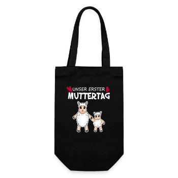 Muttertag - erster Muttertag Geschenk - Geschenkbeutel für Flaschen - Schwarz - Vorne