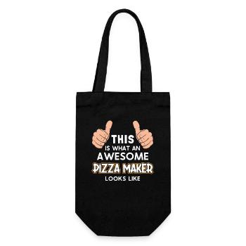 This Is What An Awesome Pizza Maker Looks Like - Geschenkbeutel für Flaschen - Schwarz - Vorne