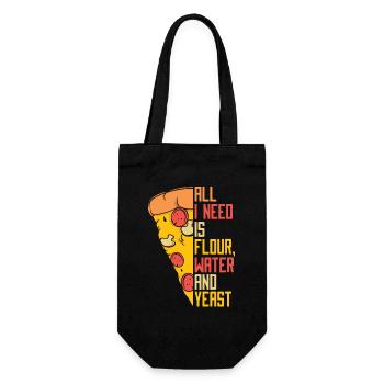 Alls I Need Is Flour Water And Yeast Pizzablech - Geschenkbeutel für Flaschen - Schwarz - Vorne